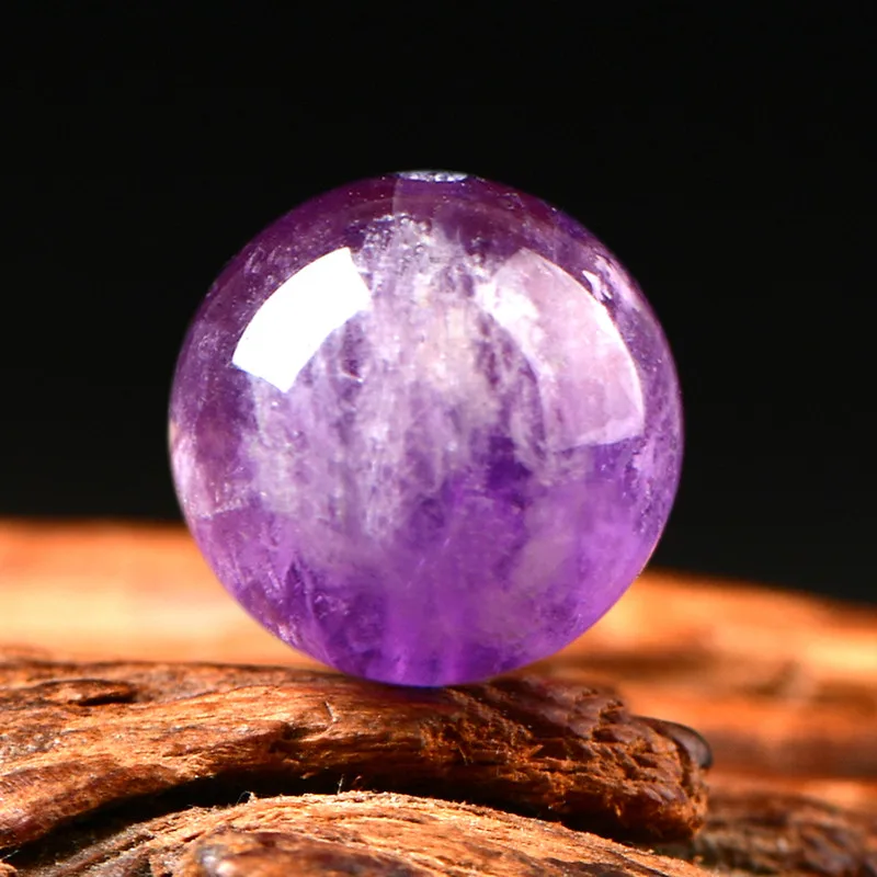 Cristal de cheveux de lapin violet naturel 6A, Quartz rutilé, perle unique, bricolage, fabrication de bijoux