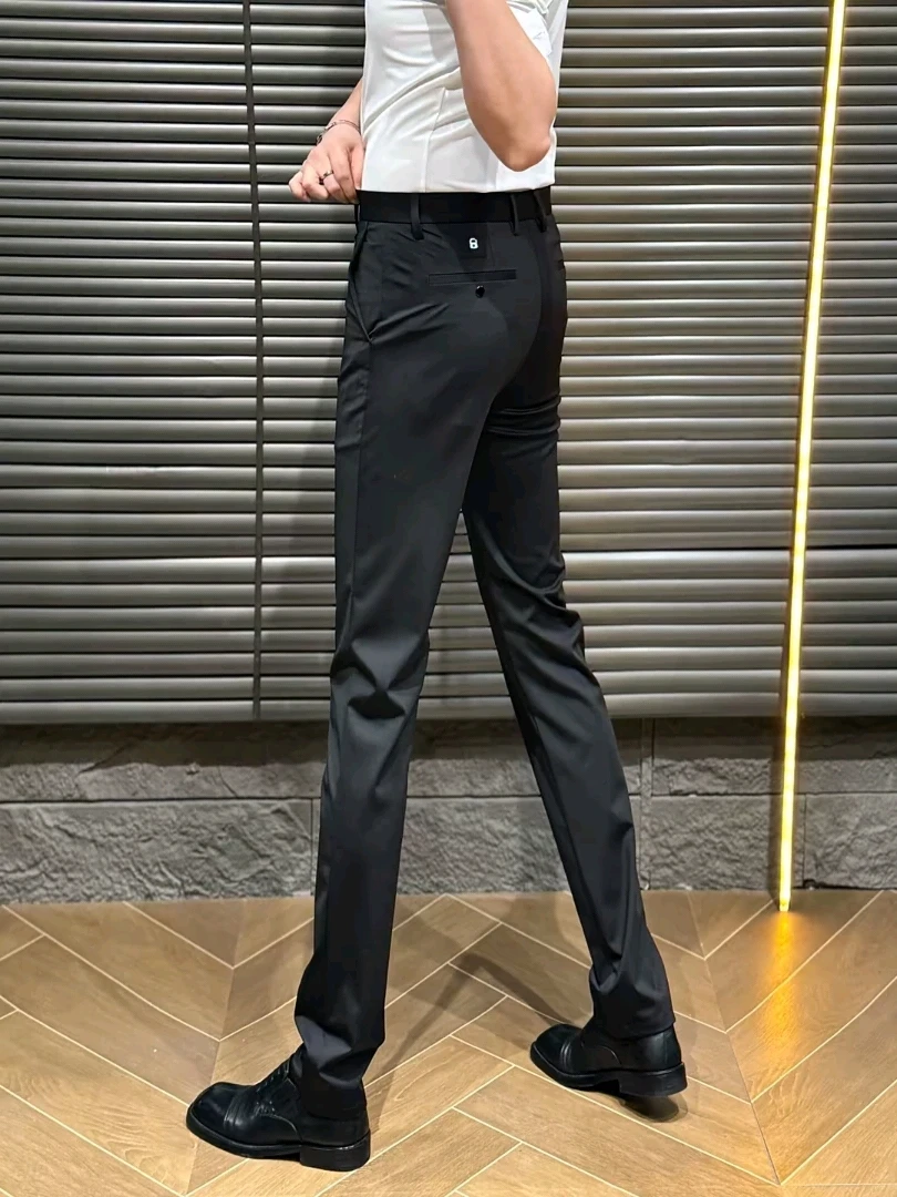 New Men's Casual Pants Spring Summer Fashionable Personality High Quality Cool Business mid Waist Zipper Pocket Loose Fit