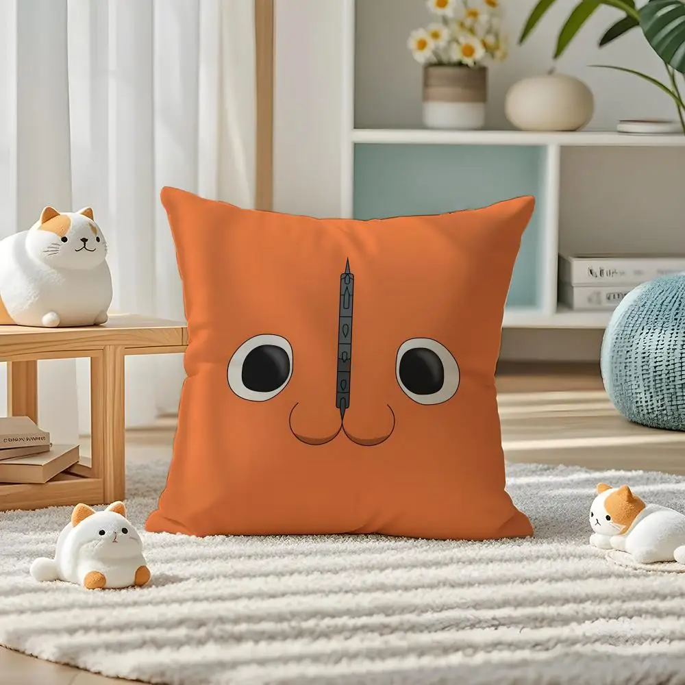 C-chainsaw ANIME Man Pillow Case Pillow Case Plush Fabric Soft Double Sided Print Home Sofa High Quality Cushion