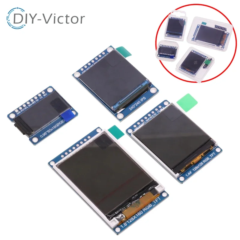 IPs 0.96 1.44 1.8 inch 8pin 1.3 inch 7pin SPI HD 65K full color TFT LCD display module st7735 st7789 drive for Arduino 51 STM32