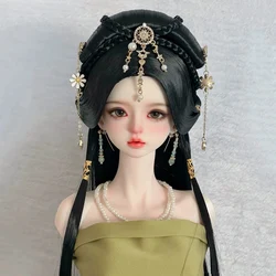 1/6 1/4 1/3 Scale Ancient Costume BJD Doll Wigs Chinese Hanfu Vintage Hair Fairy Wig For MSD SD13 Girl SSDF Accessories A2076