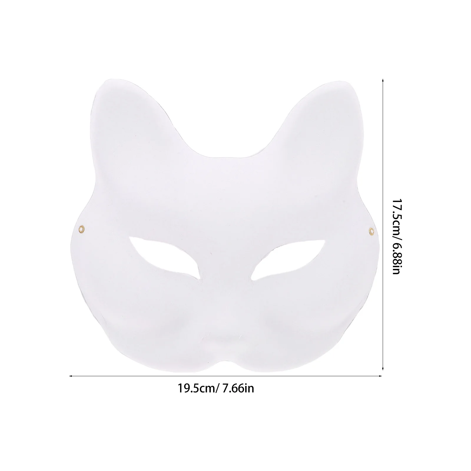 10 قطعة قناع الثعلب الفارغ لب الورق الأبيض لتقوم بها بنفسك الحرفية الحيوان قناع الوجه للرسم غير مصبوغ أقنعة زي الهالوين مع شبكة العين #4