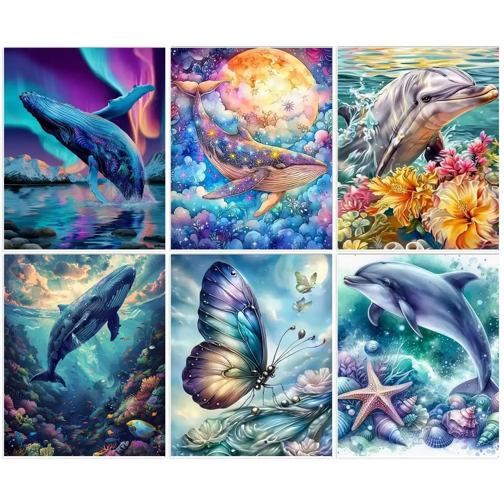 

Acrylic Painting By Numbers For Adults Ocean Dolphin Drawing By Numbers Handicraft Painting Home Decoration Personalized Gift
