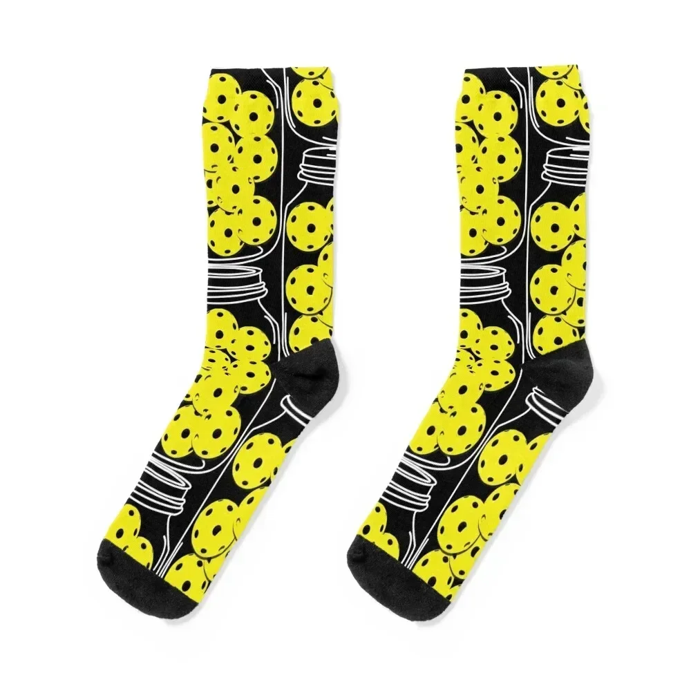 

Pickleball: Anyone for pickles Black background Socks compression men cotton high quality Socks For Women Men's