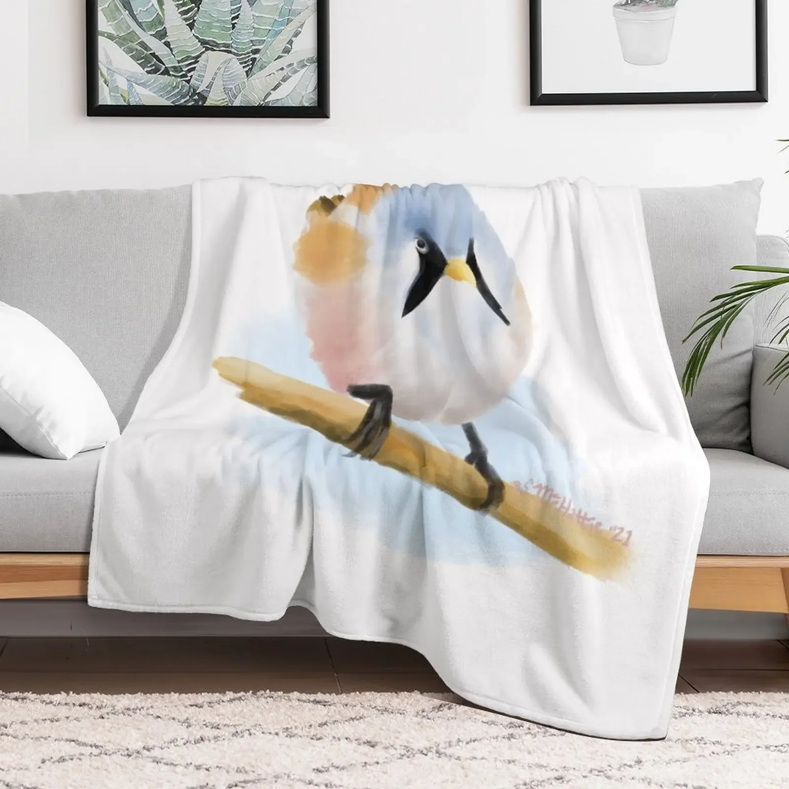 Bearded Reedling Throw Blanket Soft Big Flannel Sleeping Bag Hair Blankets