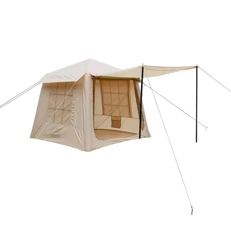 YTYIN4.8 Family Outdoor Waterproof Sun Protection Windproof Portable Camping Inflatable Tent Canopy 3-4 Person Four-Season Oxfor