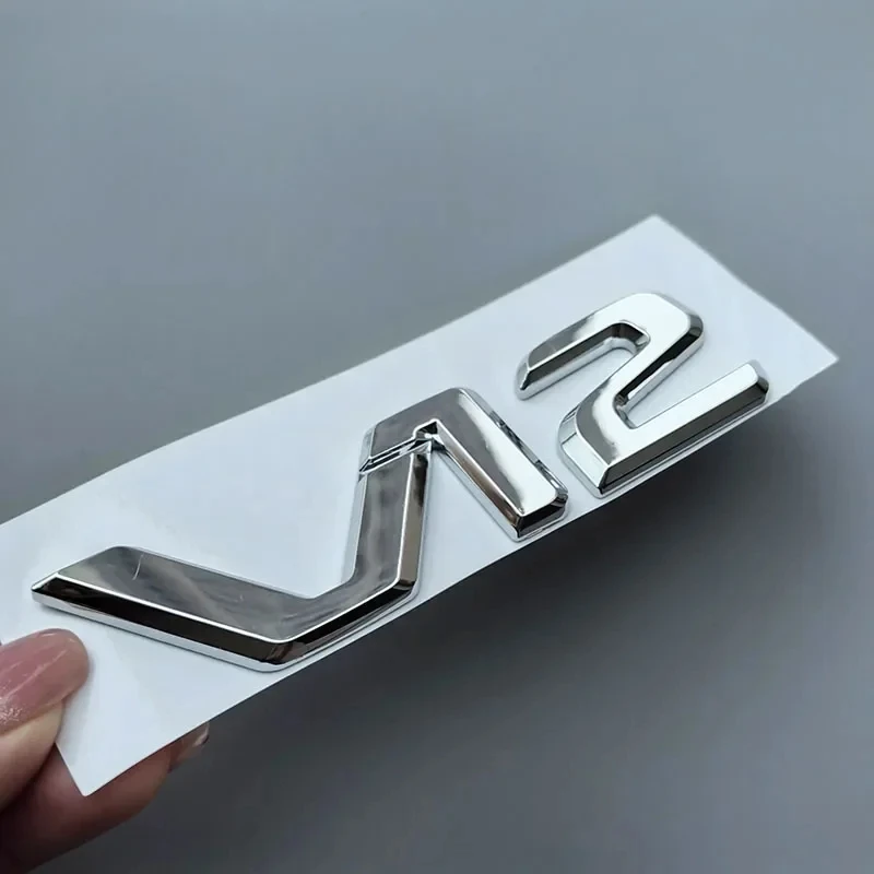ABS Big Flat V12 Car Emblem Logo Sticker Glossy Black Chrome Trunk Fender Nameplate for Mercedes Benz S400 S500 S600