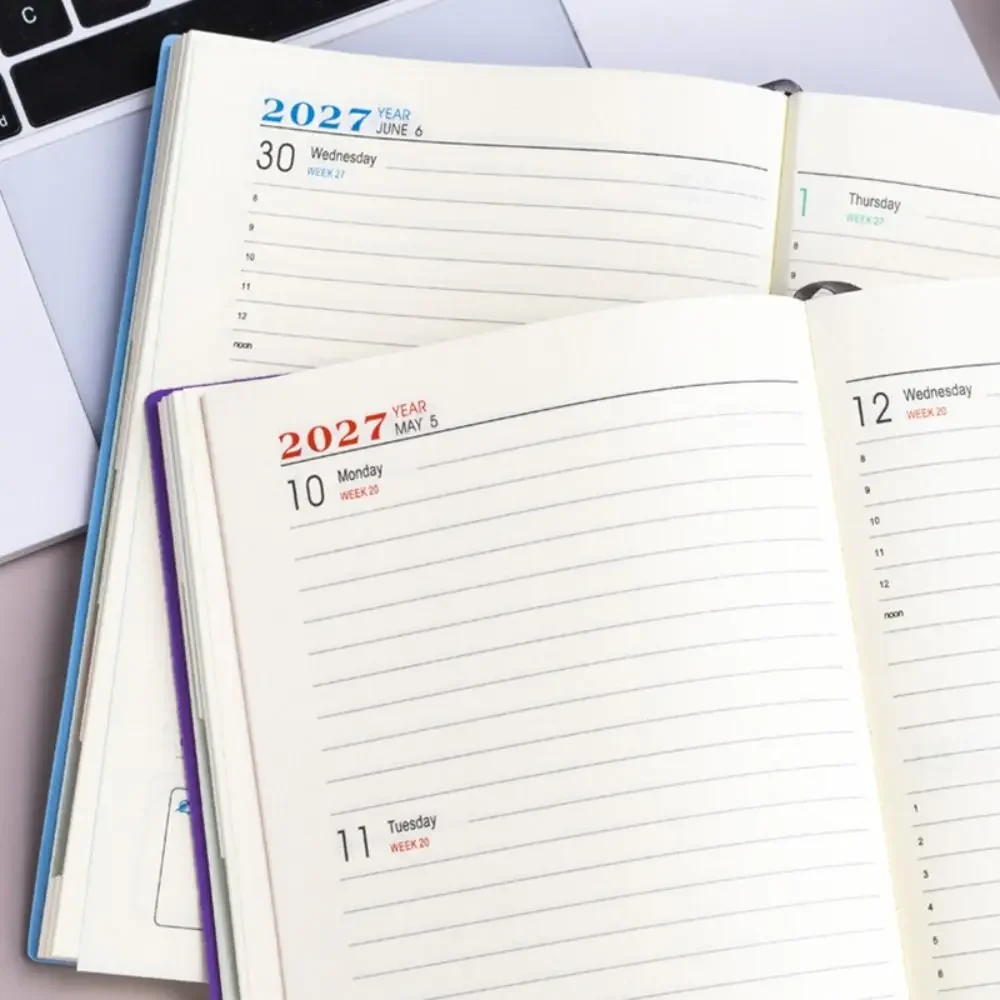 Tragbarer A5 2027 Planer, 365-Tage-Agenda mit monatlichen und wöchentlichen Planungsseiten, effizientes Terminplaner-Notizbuch für Schule, Büro und Arbeit – Detail 3