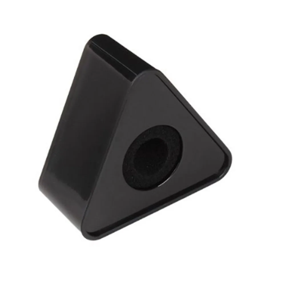 

Mic Logo Flag Station Black ABS Plastic Triangular Design 1.54 Inch Hole Professional Interview Microphone Logo Display Station