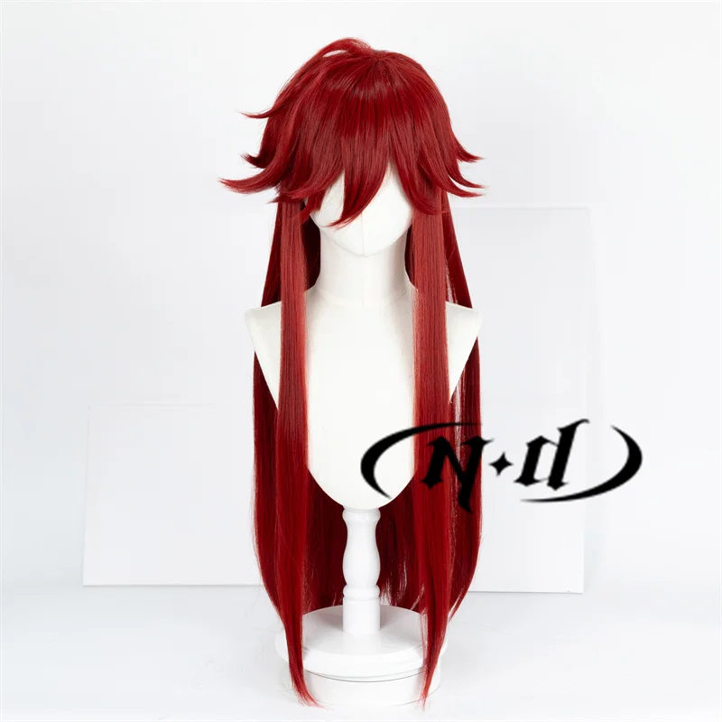 شعر مستعار أسود بتلر تأثيري ، الزنجبيل الثاني ، أنيمي ، Kuroshitsuji ، شعر أحمر غامق طويل ، شعر مستعار للكون الهزلي ، هالوين