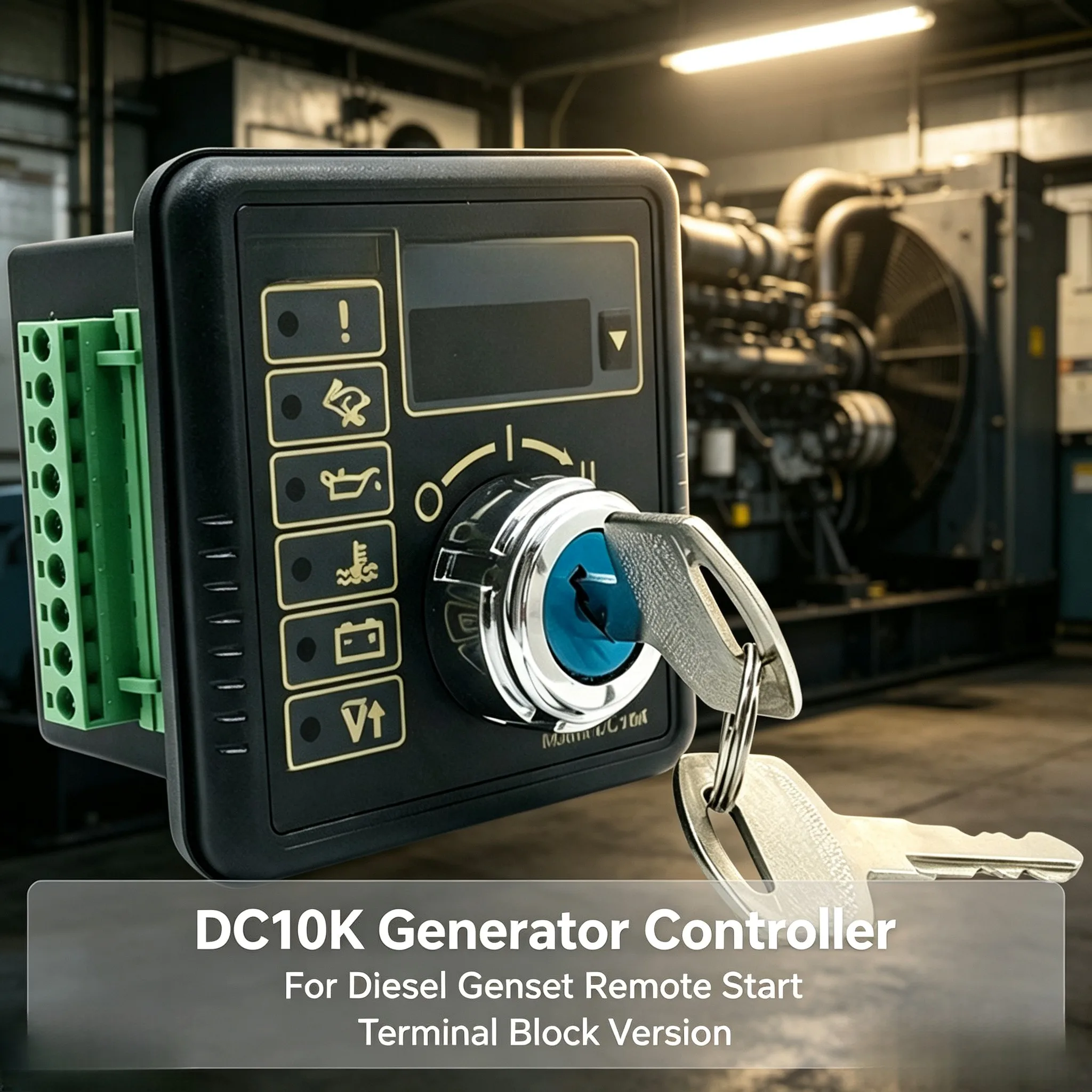 DC10K DC10G Fuel Generator Controller Key Stop Panel With 4 Digit LED Display For Diesel Engine Genset Control