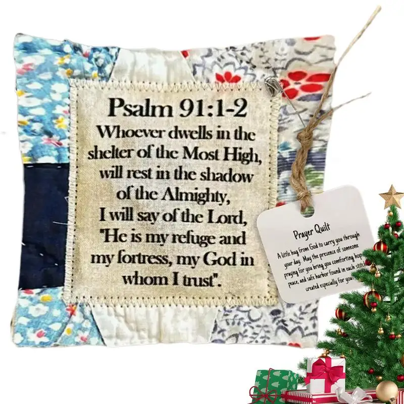 Prayer quilts with wooden crosses Hand-Sewn symbolic poetry quilts Vintage Prayer Quilt Squares For Yourself Friend