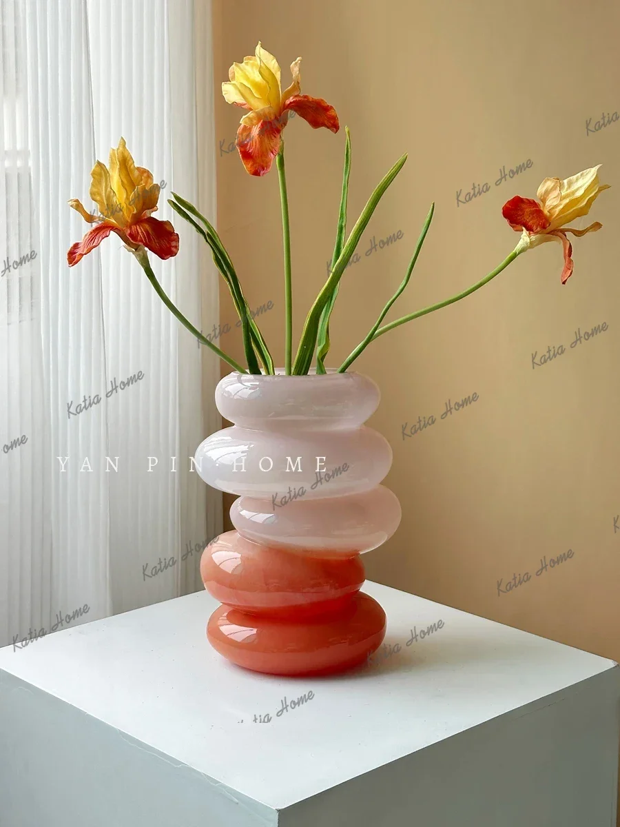 PG glazed vase creative art porch coffee table chest desktop flower arrangement decorative glass flower ware