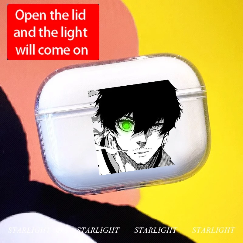 Japan Cartoon Blue Lock Anime Transparent TPU Case for Airpods Pro 2 1 3  4 Soft Silicone Cover Bluetooth Earphone Cases