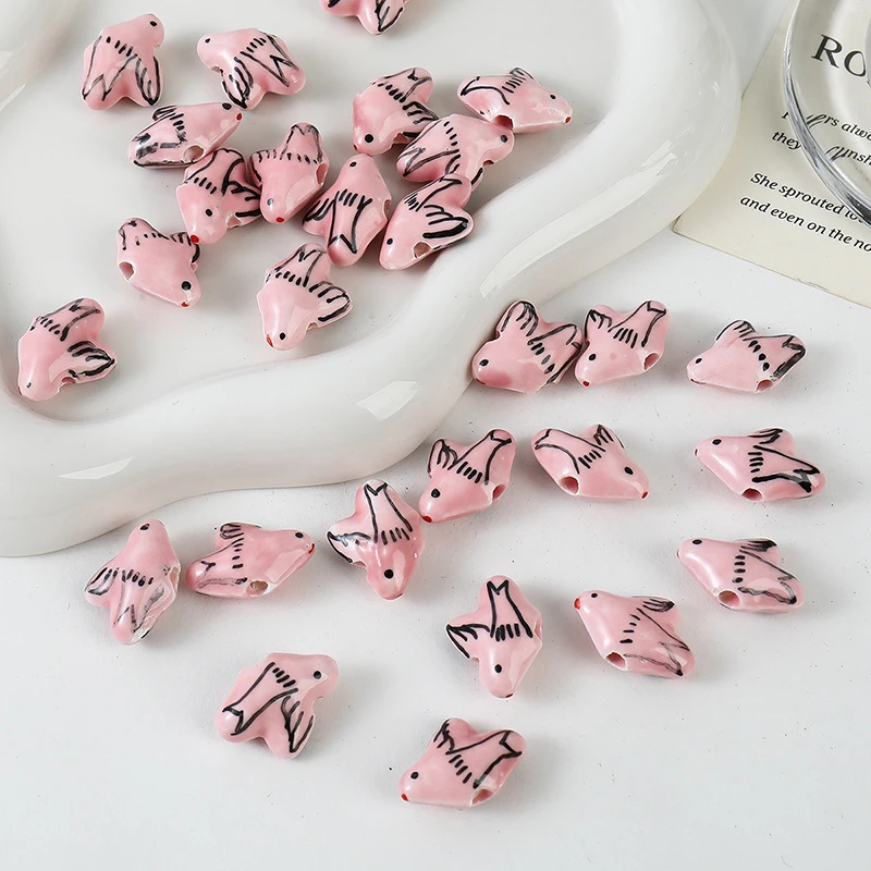 

10 шт./лот, аксессуары для ювелирных изделий, трехмерные керамические бусины с голубиными ручной росписью для подвесок, подвесок