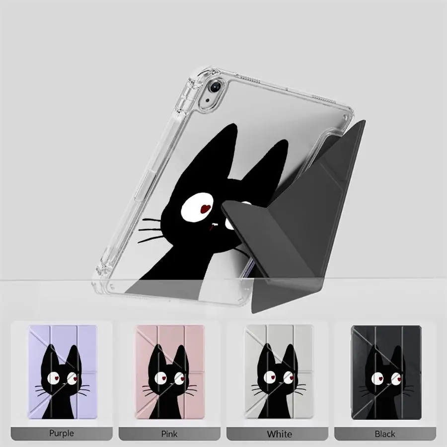 Cute Lucky Cat Y-Fold Holder Cover Tablet Case For iPad Air 4 5 M3 M2 1 2 M4 11inch Mini 6 7 Pro 11th 10th 9th 8th 7th 12.9inch