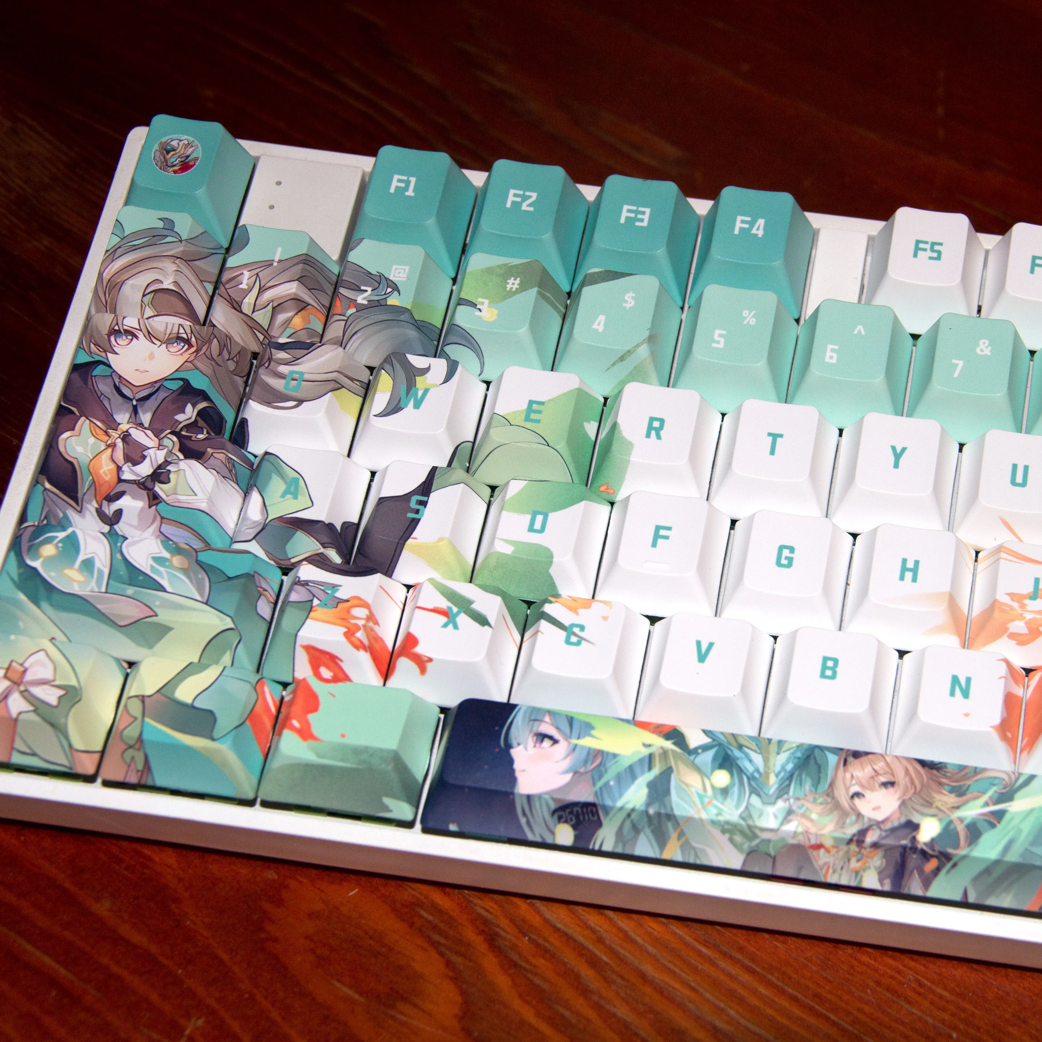 120-keys-firefly-theme-mech-custom-keycaps-chreey-pbt-anime-game-side-print-transparent cute-dye-sub-mechanical-keyboard-caps