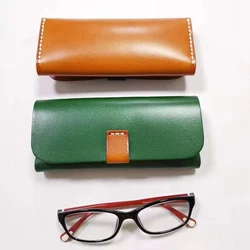 Bolsa de cuero de vaca, estuches para gafas de sol, estuche para gafas de lectura, accesorios para gafas de mujer, caja de almacenamiento, organizador, bolsa para soporte de gafas