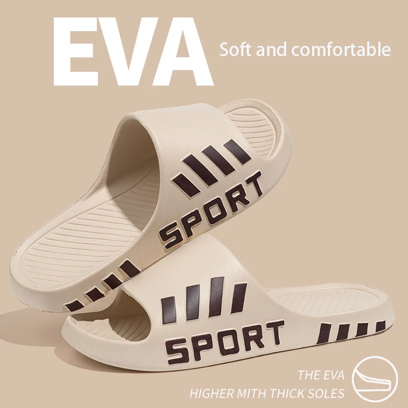 Men Summer Slippers Soft EVA High Quality Sandals Solid Beach Slides Flat Unisex Non Slip Shoes Home Lightweight Couples
