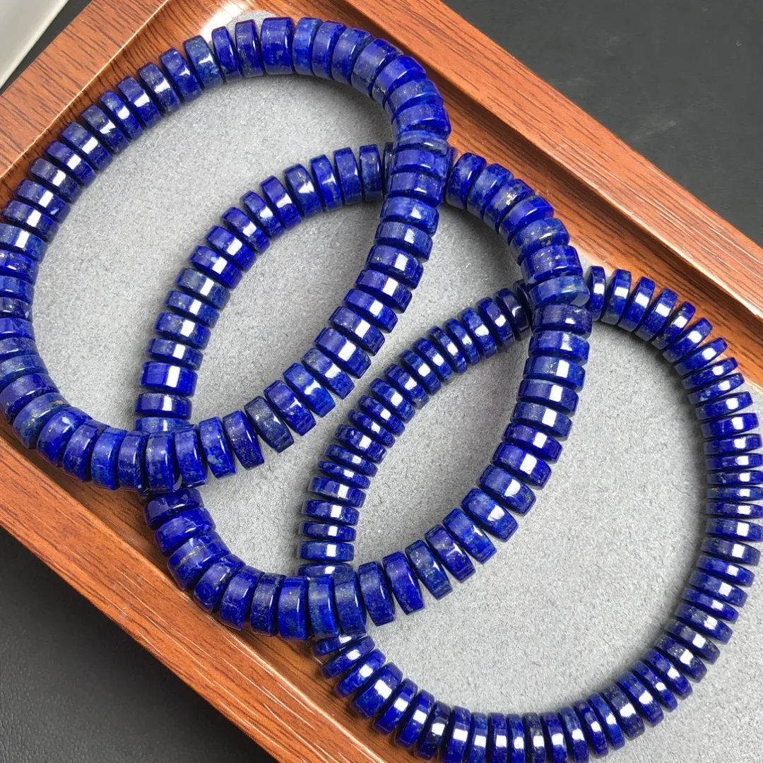 

1 Pc Fengbaowu Natural Lapis Lazuli Bracelet Disc Beads Reiki Healing Stone Jewelry Gift For Women Men