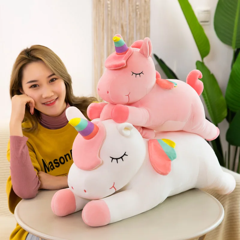 1PC 100CM Cute Unicorn Plush Doll large Rainbow Unicorn Plush Toy Pillow Stuffed Unicornio Girl Children Birthday Gift