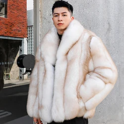 Real Fox Fur Jackets Man Fox Fur Coat Warm Winter Natural Fur Coat Best Selling Men's Short Coats