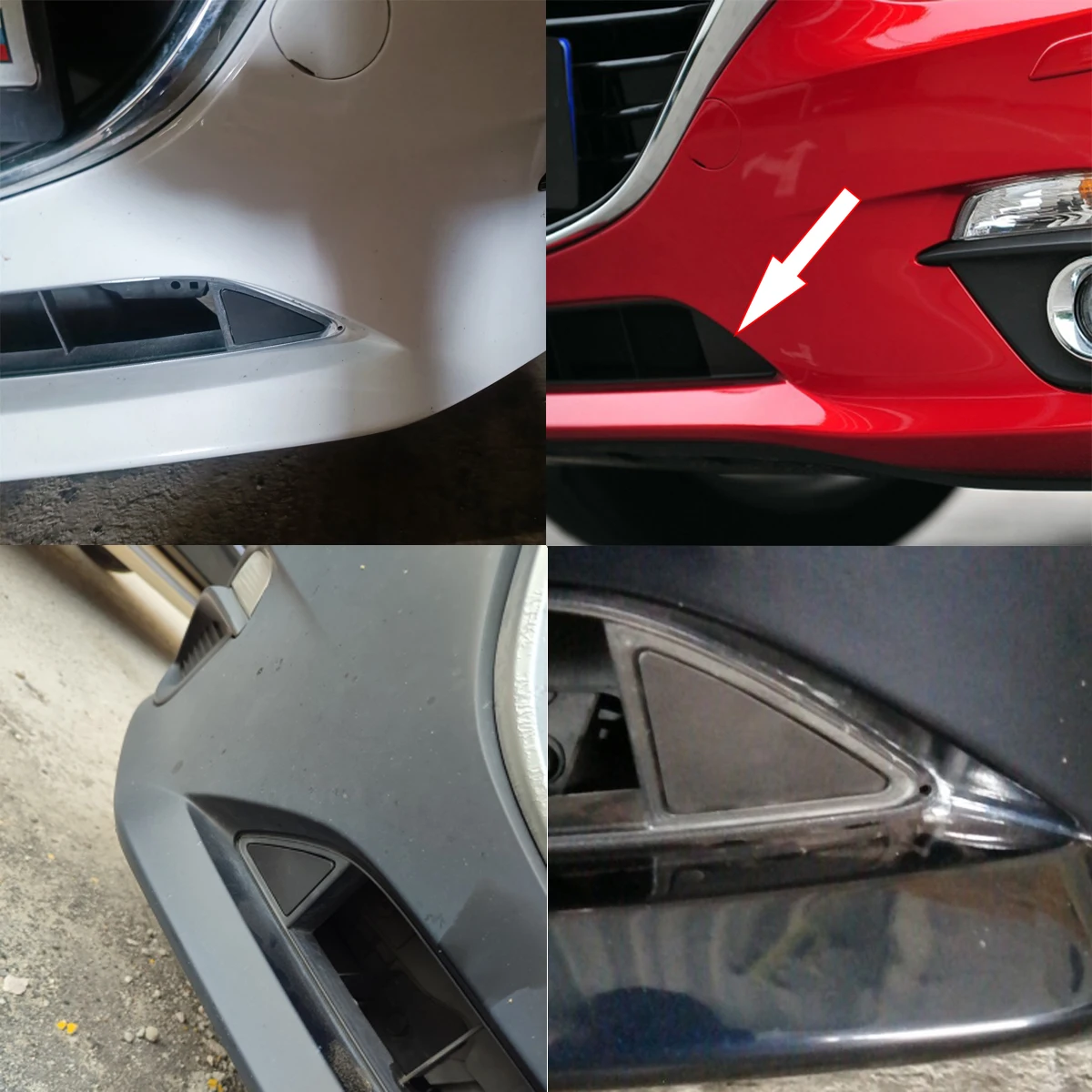 Parachoques delantero para Mazda 3 Axela BM, cubierta triangular, Kit de reparación de tapa embellecedora izquierda y derecha, piezas de repuesto de