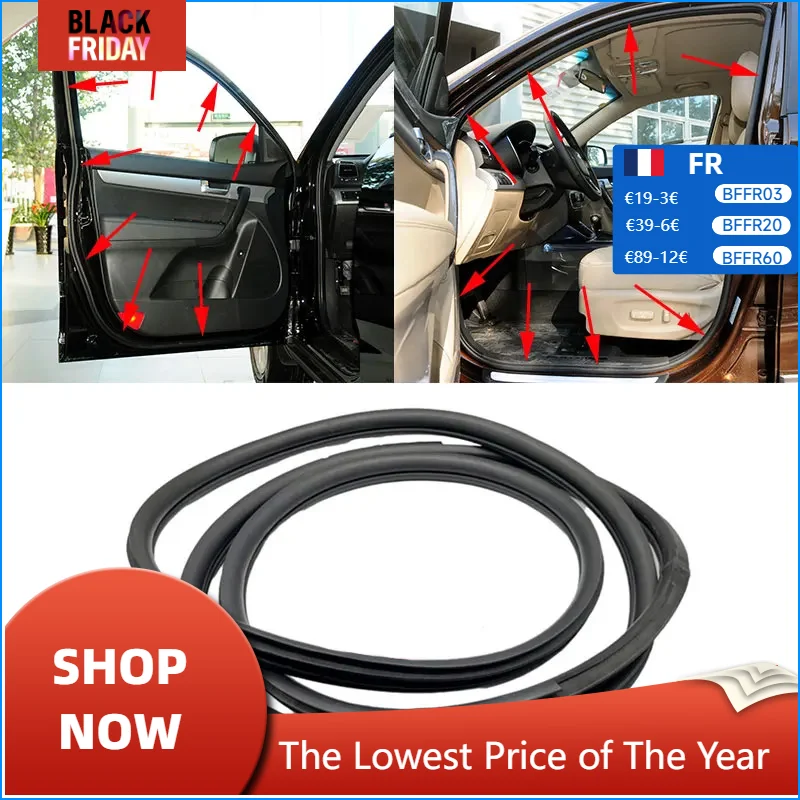 For Kia Sorento 2010 2011 2012 2013 2014 Rubber Black Car Front Rear Left Right Side Door Frame Sealing Strip