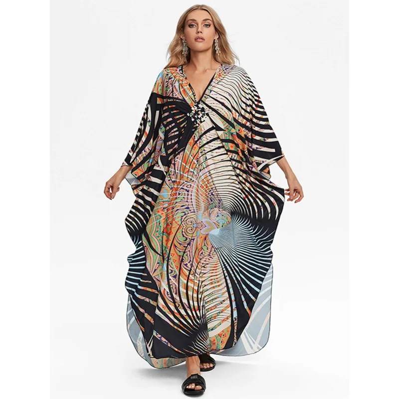 

Богемные пляжные платья, макси кафтаны с принтом для женщин, купальник, накидка 2024, трендовые горячие продажи, Заводские поставки, Прямая поставка