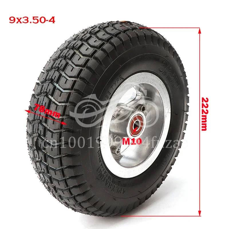 Motorcycle Accessories 9x3.50-4 pneumatic tire with wheel hub for electric tricycle elderly electric scooter tire 9 inch tire