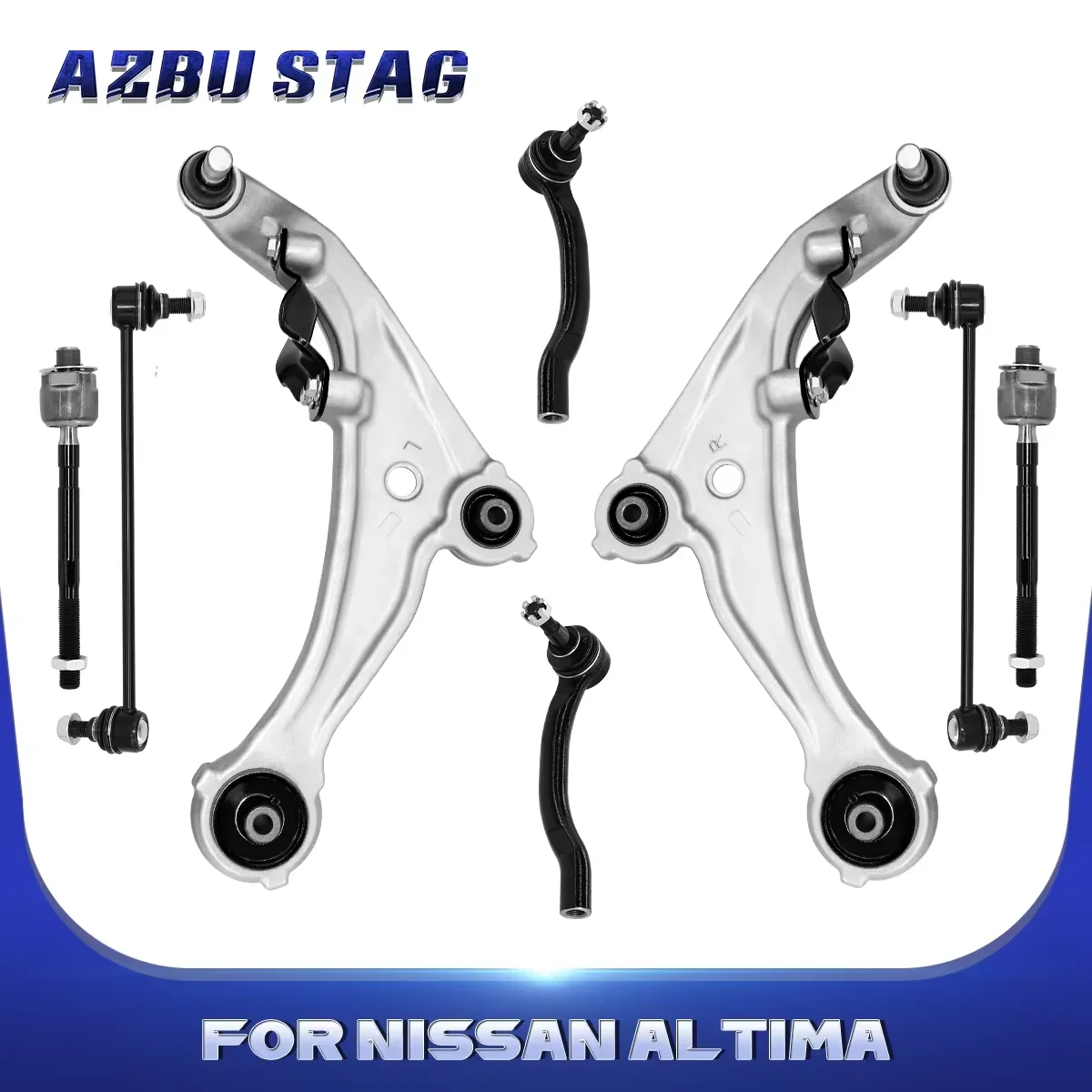

AzbuStag Front Lower Suspension Control Arm Sway Bar End Link Tie Rod 8Pcs Kits for NISSAN ALTIMA 2007 2008 2009 2010 2011-2013