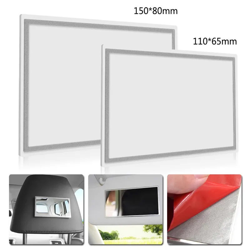 New Arrival 110*65mm Portable Fashion Car Makeup Mirror Car Interior Sun-Shading Stainless Steel Car HD Interior Mirrors #295486