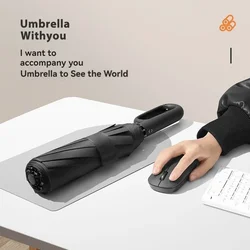 Fully Automatic Umbrella for Men And Women with Ring Buckle Design Large Rib Strong Sunshade Double Umbrella Folding Compact