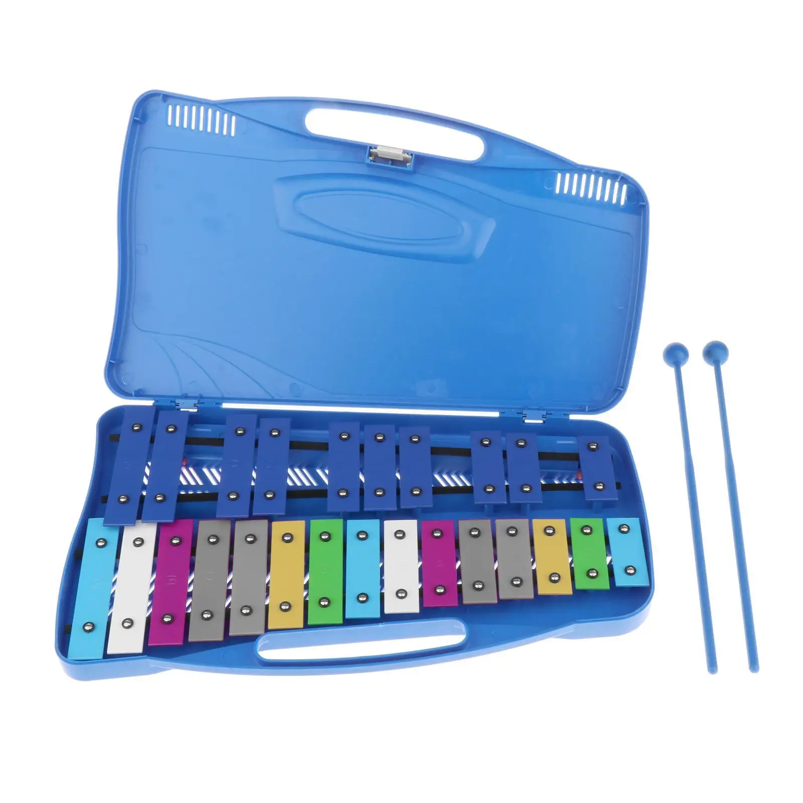 Colorful Glockenspiel Xylophone Percussion Instrument Iron Keys with Case & Beaters Educational Develop Funny Toy for Kids Gift