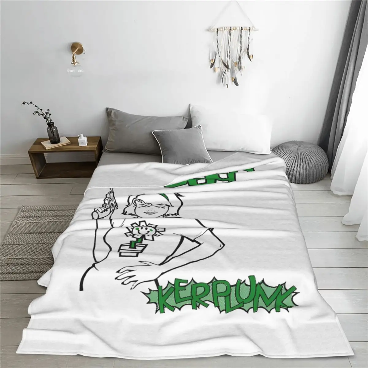 Green Day Blankets Flannel Summer Air Conditioning American Punk Rock Music Portable Warm Throw Blankets for Bed Office Quilt