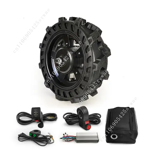 16inch Agriculture Solid Wheel 800W DC Brushless Hub Motor Conversion Kit for Electric Wheelbarrow Trolleys