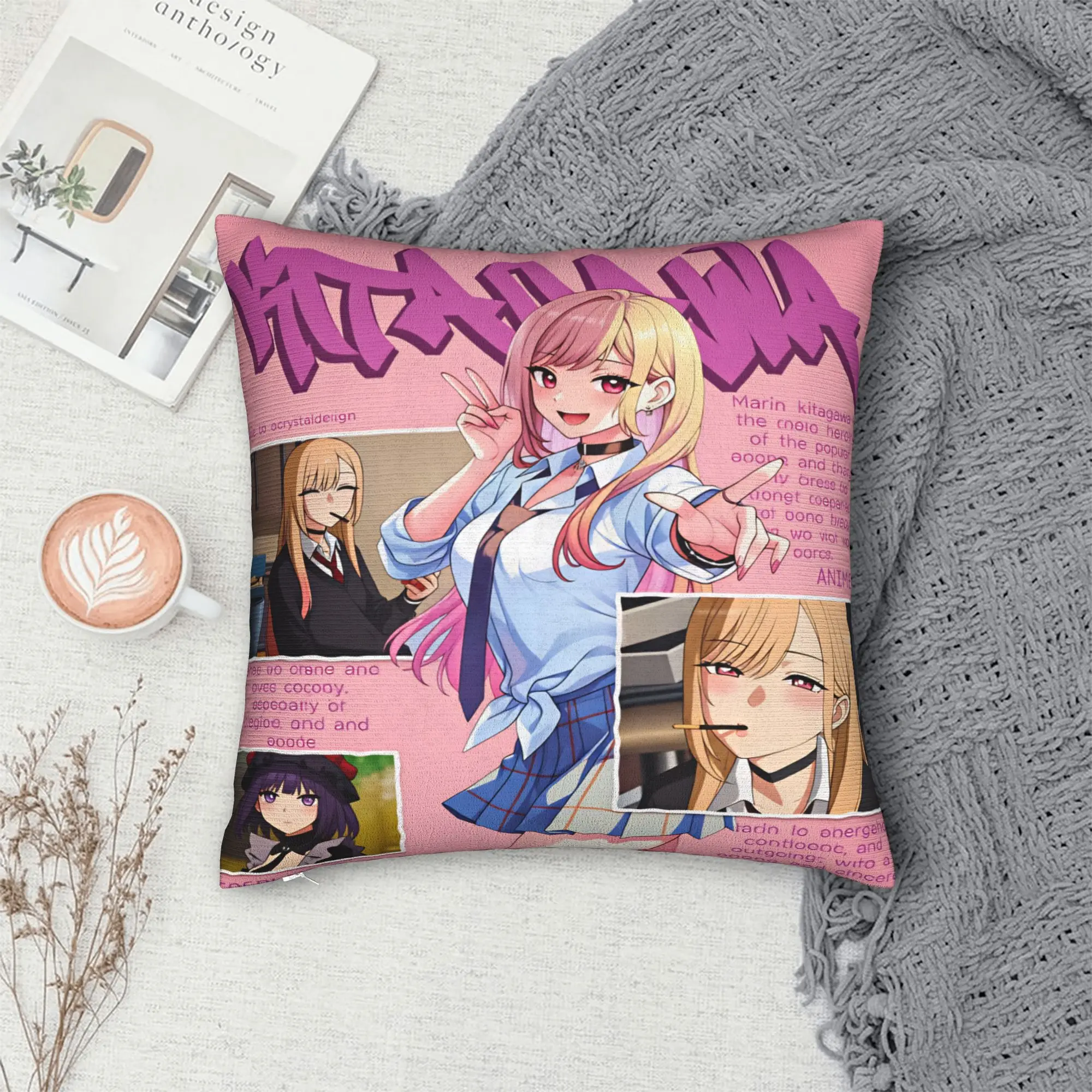 Pillow Cover Marin Kitagawa Japan Anime  Cute Funny Pillow Case For Sofa Bedroom Home Decor Pillowcases