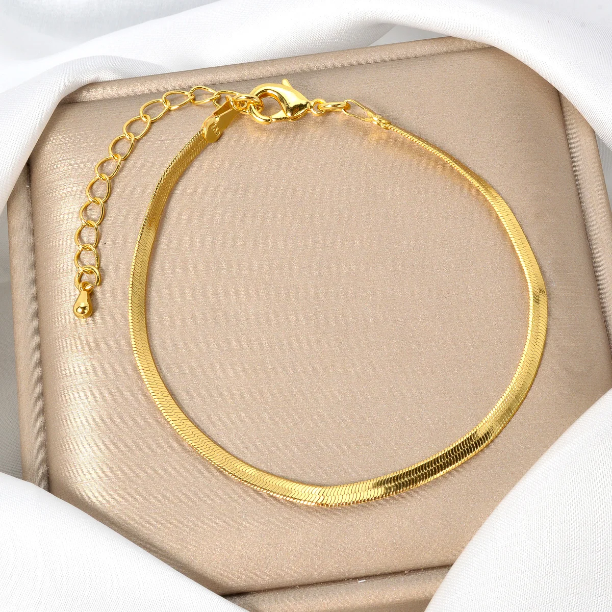 Fashion 18K Italian 750 Gold Plated Bracelet Snake Chain Adjustable Bracelet Jewelry Accessories Birthday Gift For Women