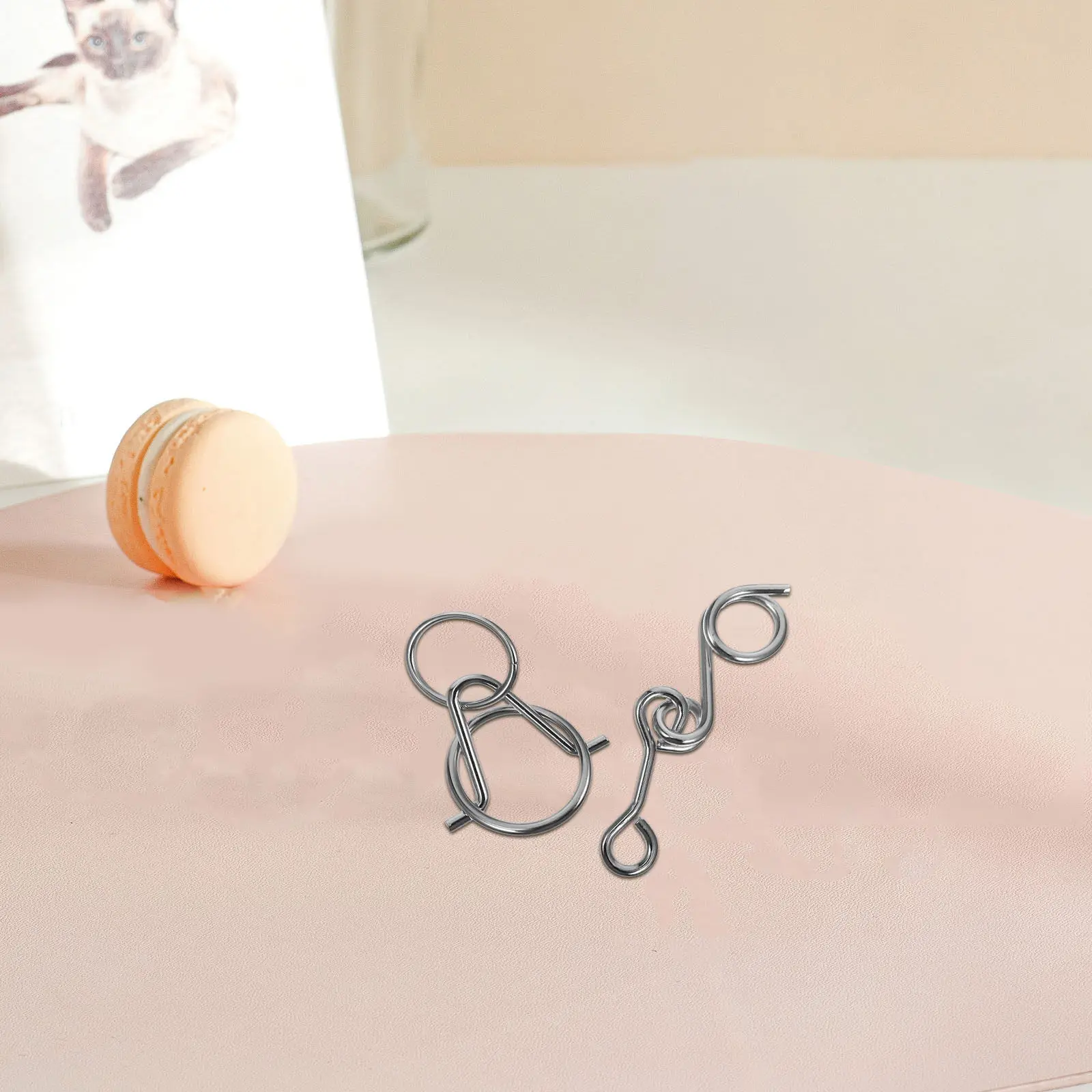 

1Set 9 Rings Puzzle Game Metal Brain Teaser for Kids Adults Educational Disentanglement Challenge Interlock Logic Training