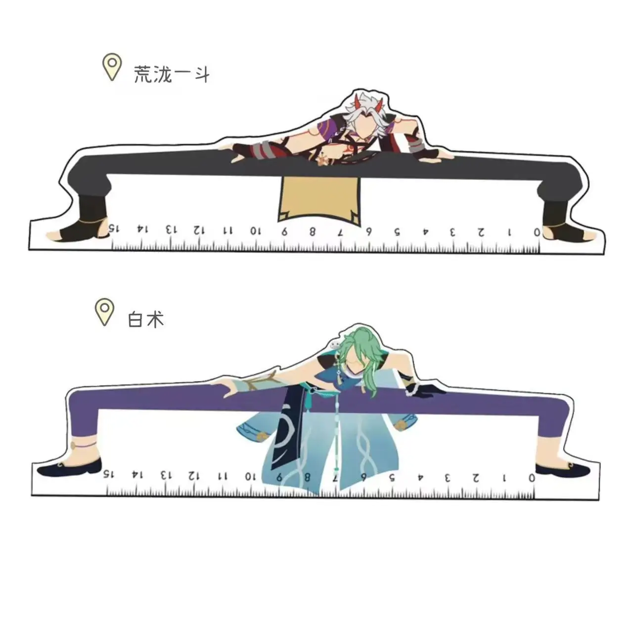 Anime Genshin Impact Zhongli Alhaitham Diluc Cosplay Drawing Tool Straight Ruler Student Stationery School Office Supplies