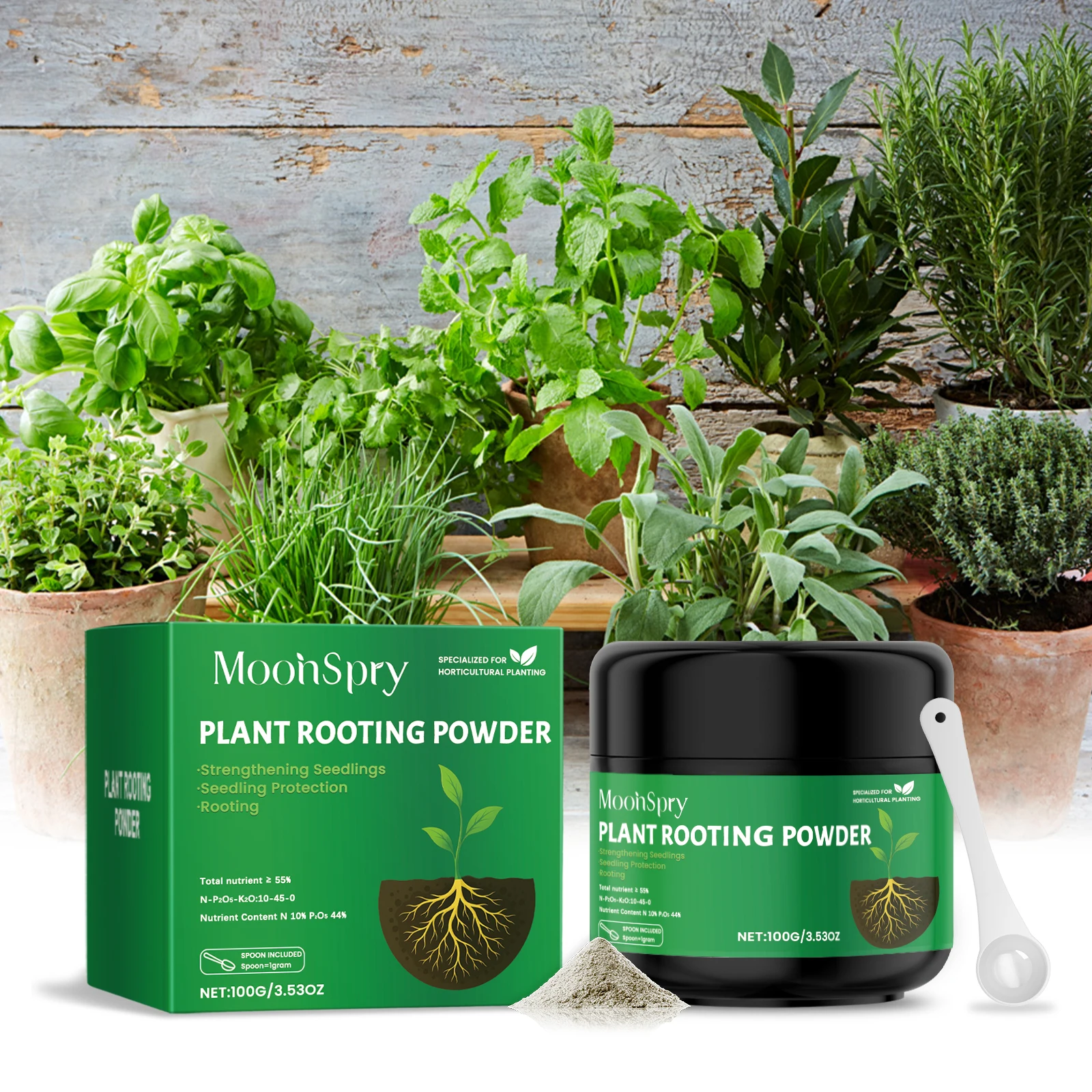 

100g Plant Rooting Powder Home Gardening Root Stimulator Promotes Strong Roots Enhances Stress Resistance Universal For Flowers