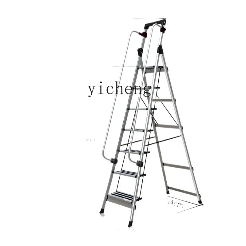 

Tqh Safety Household Ladder Indoor Folding Aluminum Alloy Thickened Stairs of Attic Climbing Trestle Ladder