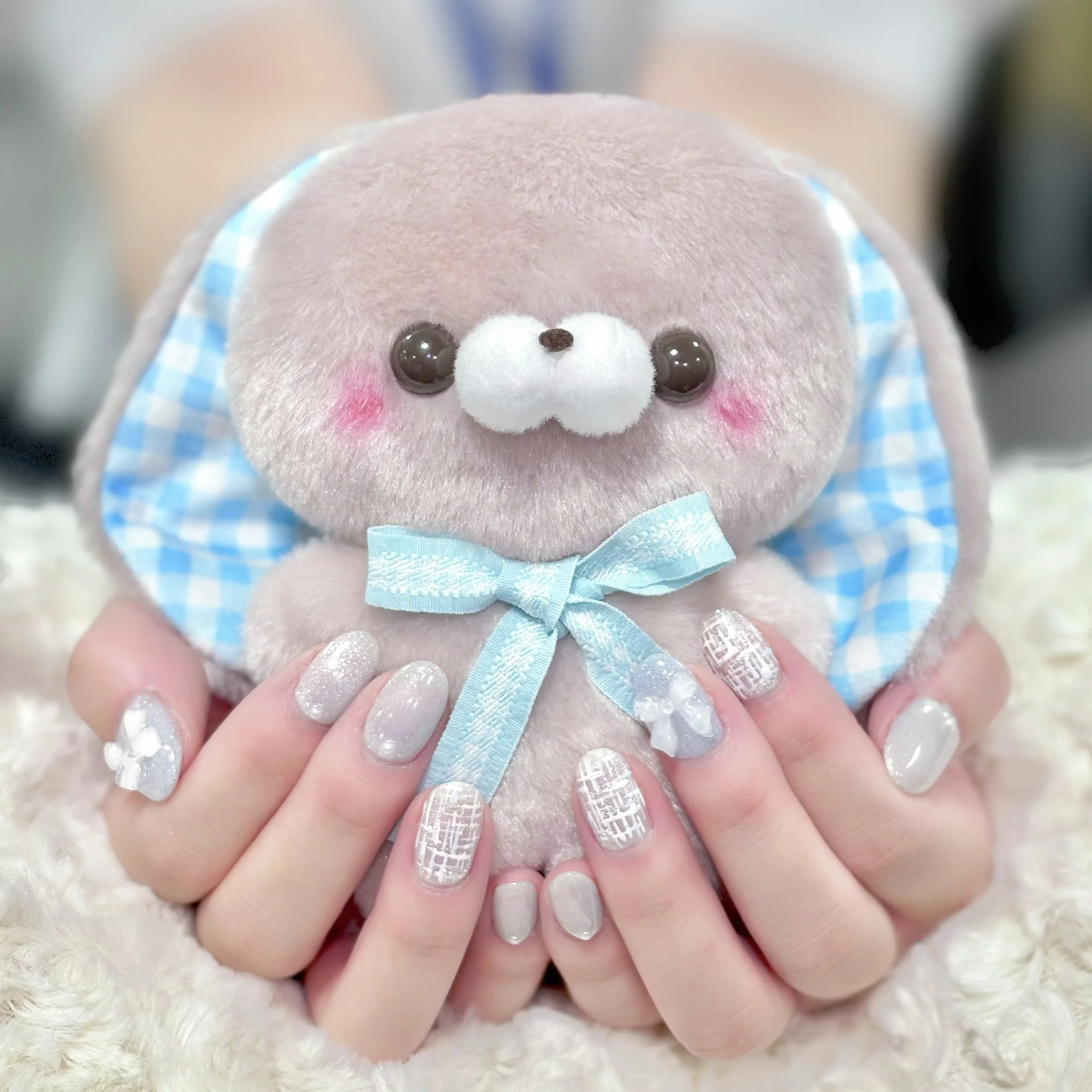 12cm Yell plush toys cute kawaii Sukutto Tacchisan Concafe Check Cocoa lop ear rabbit bunny seal round tail accompany figures