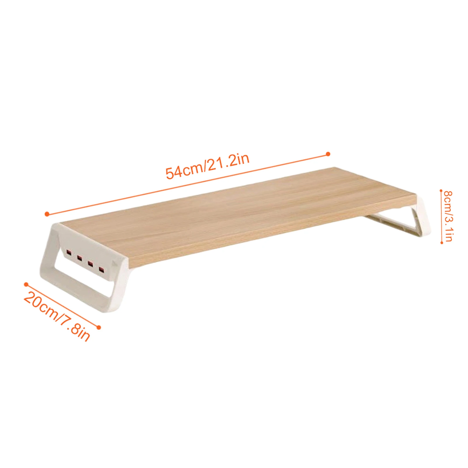 4 USB Ports PC Monitor Stand Screen Holder Keyboard Storage Space Bar Aluminum Laptop Monitor Stand Desktop Laptop Holder