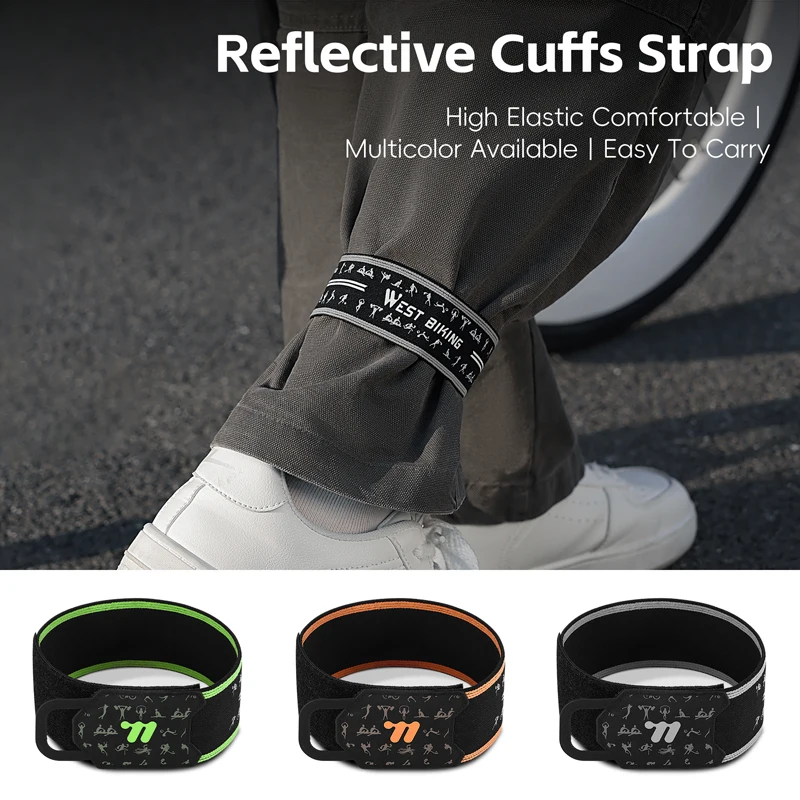 

Cycling Strap Reflective Velcro Anti Slip Adjustable Tightening Loose Leg Tie Rope Lightweight Cycling Equipment