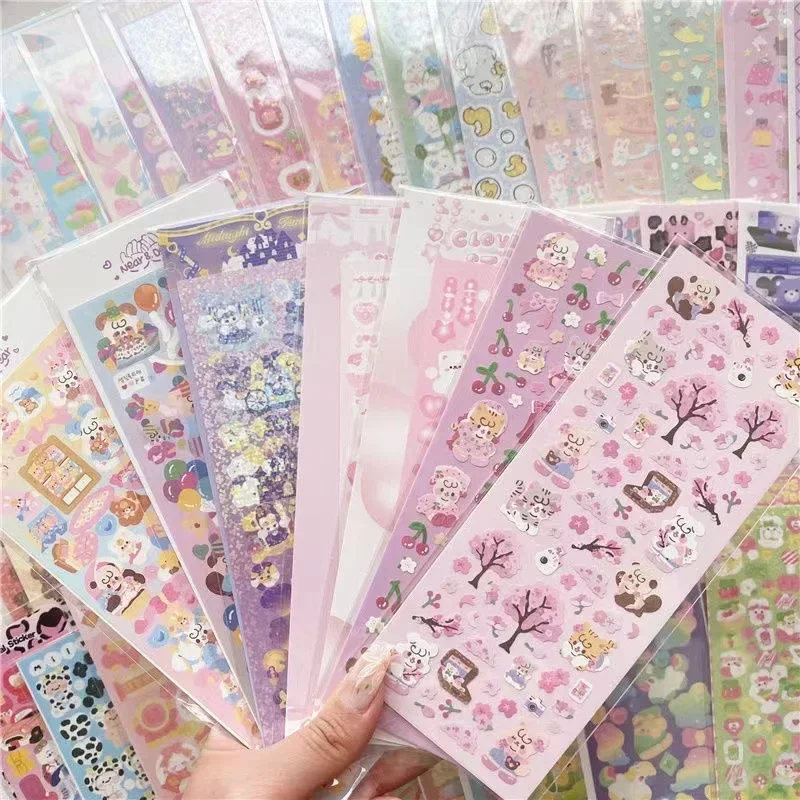 10pcs/20pcs/30pcs/40pcs Random Sticker Pack Laser Decorative Kawaii Album Stickers Korean Stationery DIY Material