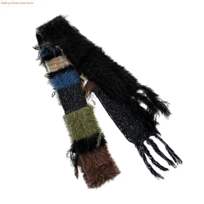 F92D Knit Scarf for Women Long Skinny Belt Necktie Neck Scarf Girls Photo Props