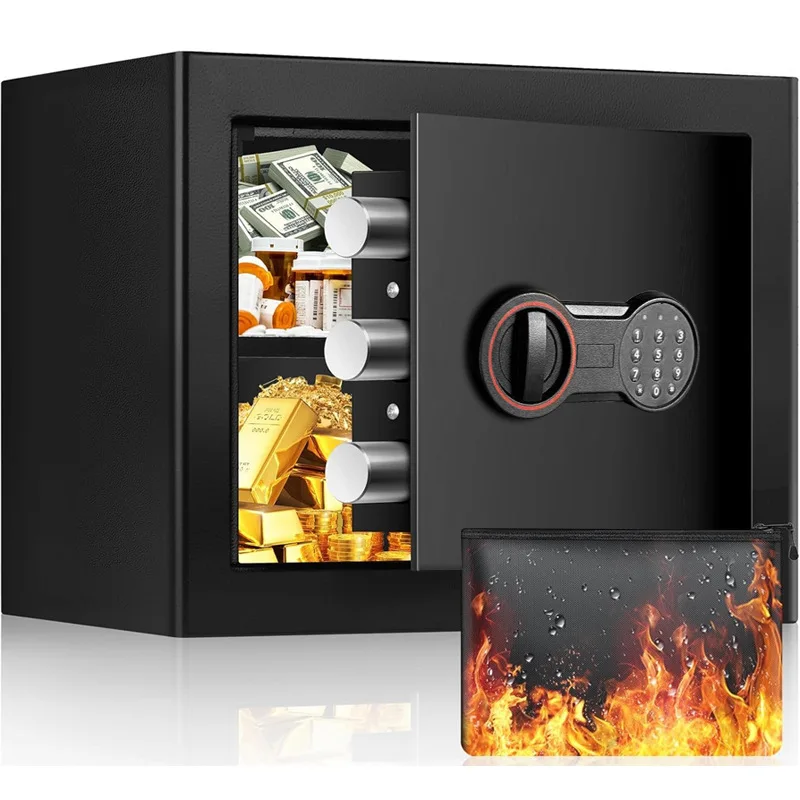 Fireproof Metal Gun Safe with Digital Keypad Theft Proof Security Box for Pistols