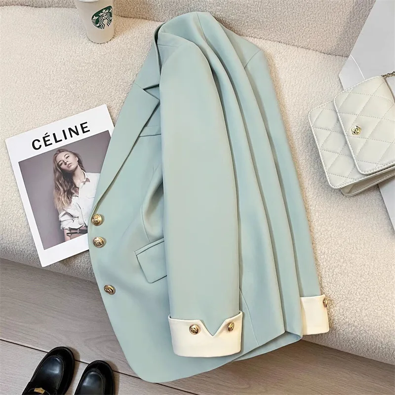 Blazers Moda Feminina 2024 Female Blazer White Suit Jacket For Women Spring New Style Elegant Socialite Suit