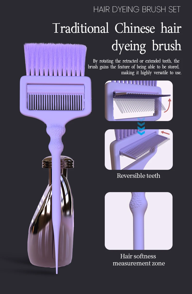 4 stücke Professionelle Haar Färben Kit Farbe Mischen Schüssel mit Pinsel Tönung Große Kapazität Toning Container Haar Styling Werkzeuge Salon – Detail 5